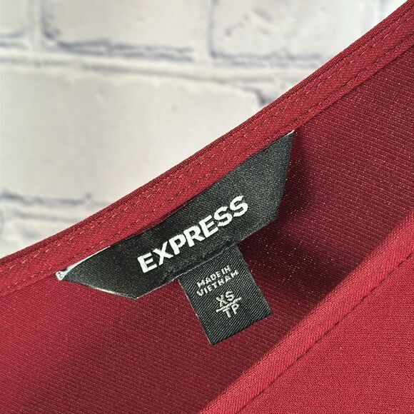 Express Burgundy Chiffon Bodysuit Size XS - Picture 7 of 7